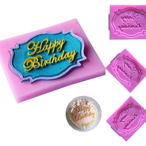 Mould Cake Silicone Chocolate Mold Fondant Decorating Baking Happy Birthday