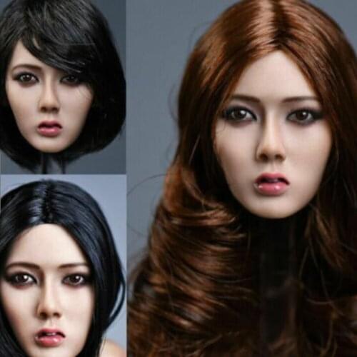 In stock 1/6 scale YMTOYS Asia Girl Xiu Head Sculpt Model with Long/short hair fit 12" Figure Doll