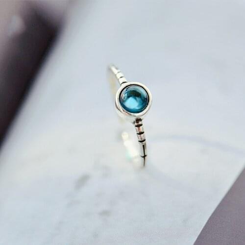 Vintage Blue Crystal Rings for Women Bridal Wedding Engagement Fashion Party Jewelry Gifts Wholesale 2021