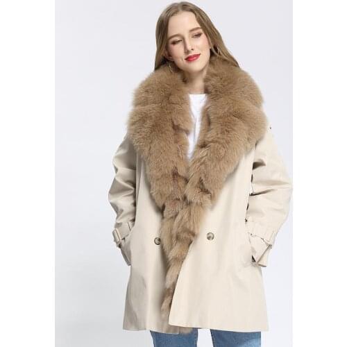 Long Parka Real Fur Coat Winter Women Natural Fox Fur Jacket Fashion Design Casual New Streetwear