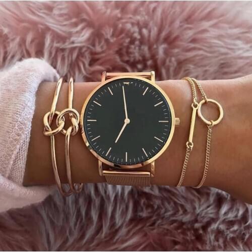 Bohemian Beads Chain Bracelets Bangles for Women Fashion Vintage Heart Compass Gold Color Chain Bracelets Sets Jewelry