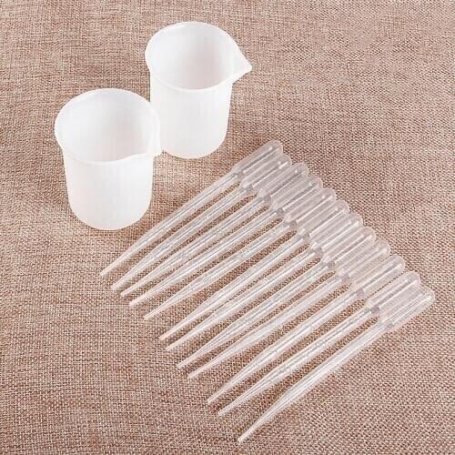 1Set Silicone Tool Uv Resin Epoxy Mold Silicone Measuring Cup Mixing Stirrer Dropper For Diy Jewelry Making Resin Crafts