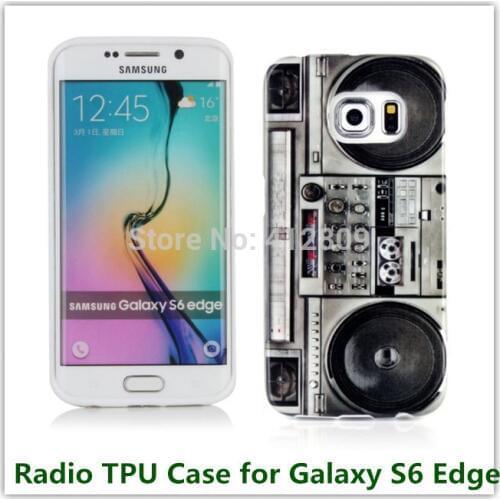 1PCS Rerto Radio Printed Soft IMD TPU Pouch Cover Case for Samsung Galaxy S6 Edge G9250 Cellphone Bags