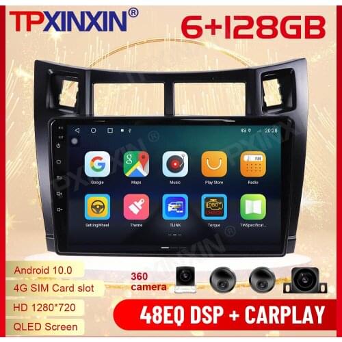 2 Din Carplay Android Radio Receiver Multimedia Stereo For Toyota Yaris 2008 2009 2010 2011 GPS Video Audio Recorder Head Unit