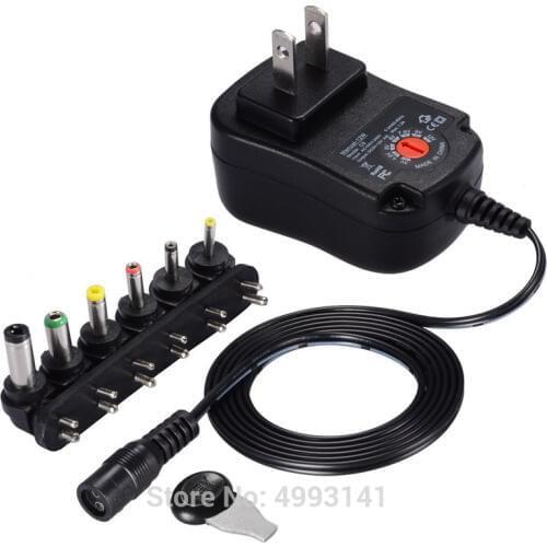 3V 4.5V 5V 6V 7.5V 9V 12V 1A Adjustable Power Adapter 12W AC/DC Regulated Adapters US Plug 1000mA Universal Power Supply Charger