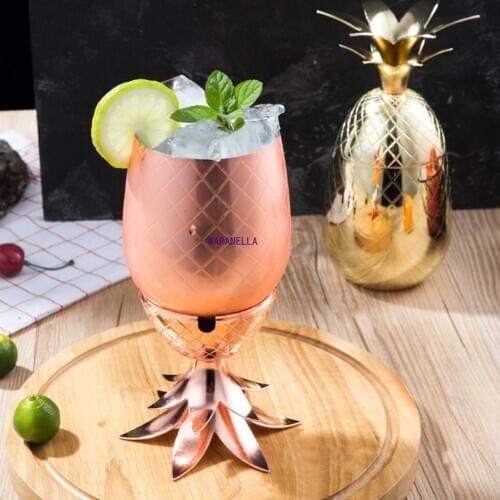 Pineapple Shape Stainless Steel Cocktail Glass Decoration bar accessories cocktail