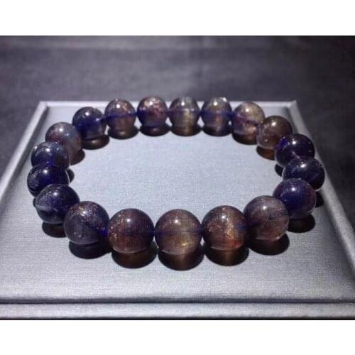 Natural Blood Red Dichroite Cordierite Iolite Bracelet Star Light 10.2mm Women Men Iolite Round Beads Genuine AAAAAA