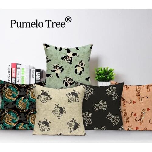 Plant Pillowcase Animal Tiger Pillow Cover Home Decor Cushion Cover Throw Pillow Cover 45x45cm Car Pillow Case Sofa Decoration