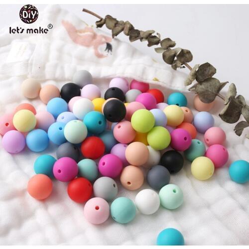 Lets make Silicone Beads Bulk Lot. Food Grade Teething Nursing Chewing Round beads. 12mm Bulk Lot of 100 Loose Silicone Beads