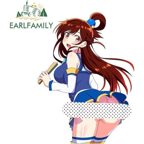 EARLFAMILY 13cm x 12.2cm for Rent A Girlfriend Car Stickers and Decals Scratch-proof Car Styling Fashion 3D Vinyl Decoration