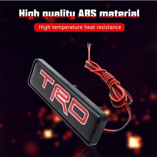1pcs Car front hood grille emblem LED decorative lights for Toyotas TRD avensis auris hilux Corolla Car goods Auto Accessories