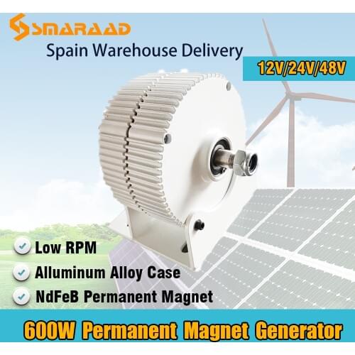 Spian Warehouse Delivery Low Speed 500w 600w 12V 24V 48V Gearless Permanent Magnet Generator AC Alternators Wind Turbine DIY