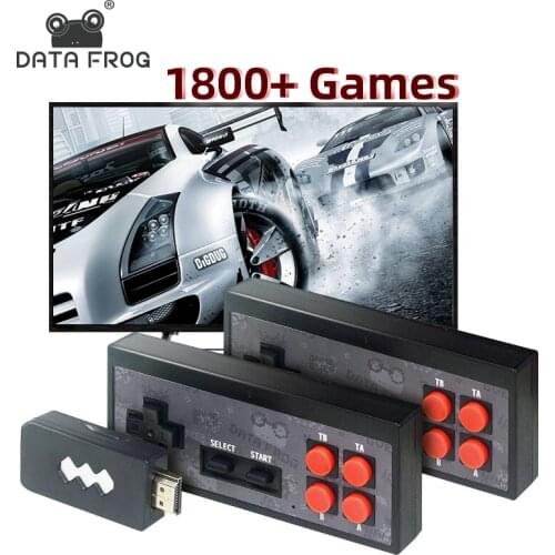 Data Frog Video Game Consoles Build In 1700 Classic Game 4K 8 Bit Handheld TV Mini USB Wireless Console Dual Gamepads HD Output