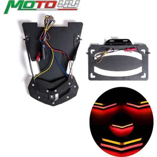 MOTO4U Tail Light Integrated Turn Signal Light Brack Light license plate holder with LED For BMW R NINE T R ninet R9T 2014-2017