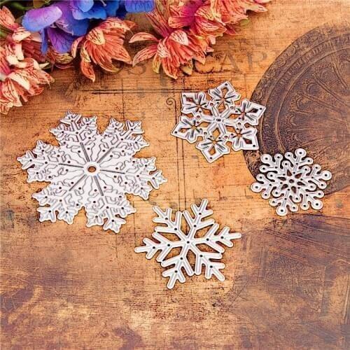 A lot=4pcs Snowflake Scrapbooking DIY Embossing Mothers Day Paper Dies Cutting Dies Carbon Steel Cutter Metal Die Cards