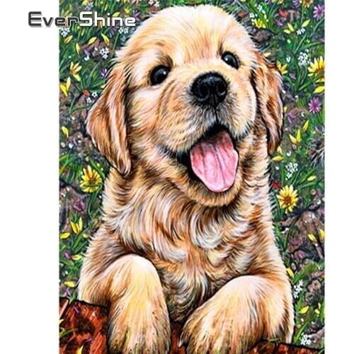 Evershine DIY Diamond Embroidery Sale Animal Diamond Painting Kit Dog Rhinestones Pictures Diamond Mosaic Living Room Wall Decor