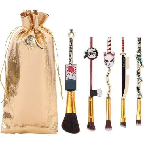 2020 Makeup Brush Set Anime Demon Slayer Makeup Brush Tool Face Cosmetic Powder Highlight Blending Eyebrow Eyeshadow Brush Kit
