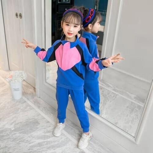 2019 New Children Girls Set Fashion Clothing Autumn 2 Piece Suit Turn-Down Coat +Pants Clothes Baby Girl Casual Shool Tracksuits