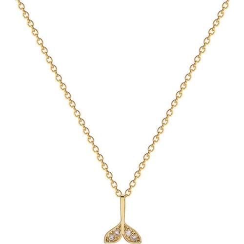 Womens fashion net red man fishtail rose gold necklace Clavicle chain 2021 new temperament minority Pendant