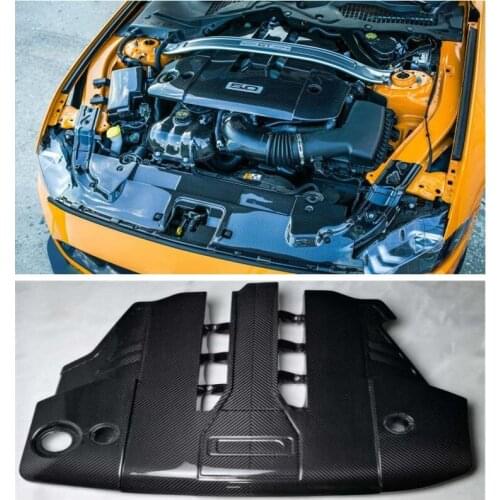 High quality Carbon Fiber modified engine carbon fiber hood engine cover engine radiator cap Fit For Ford Mustang 5.0T 2018-2020