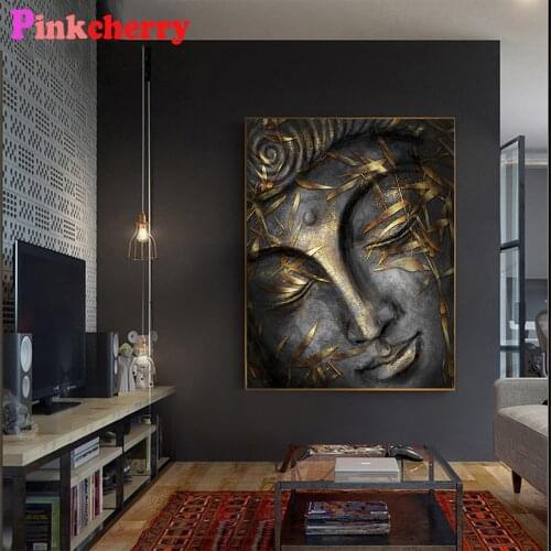 Full Square round drill Diamond painting Hot selling home art, religious Buddha statue, gold leaf Diamond embroidery Decor
