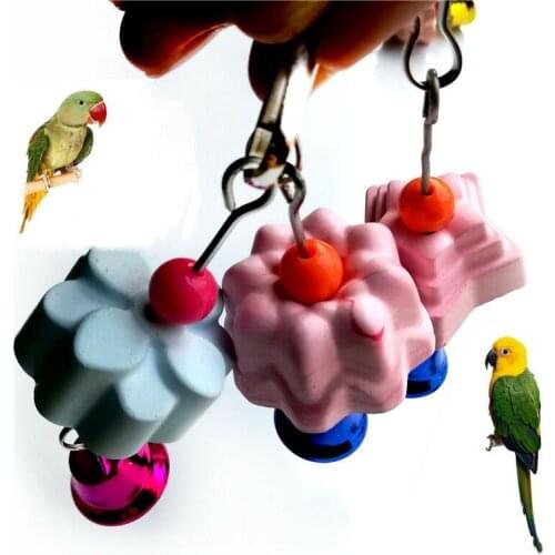 Parrot Pet Grinding Mouth Care Toy Parrot Mouth Grinding Stone Molars Stone Hanging String Chew Toy Random Color 1pc