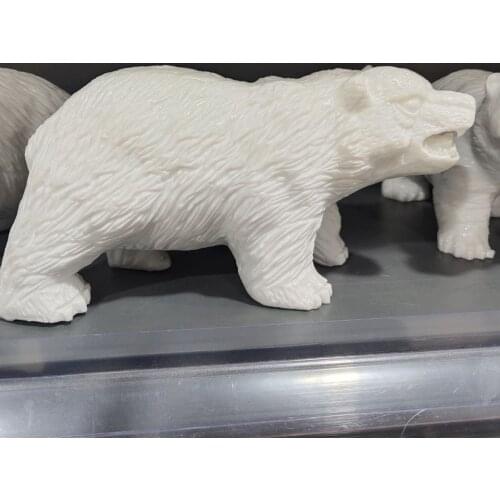 1pcs Natural Sichuan white jade Quartz Dog Bear Jades Animals Healing Stone Home Decor Crafts Decoration guard