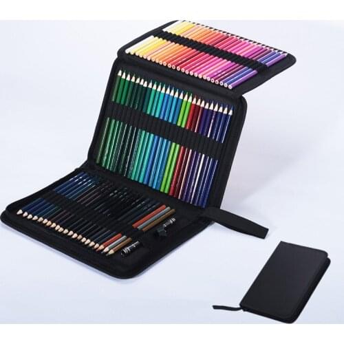 Professional oil color pencil wood soft watercolor pencil school sketch sketch art supplies 48/72 colors, with storage bag