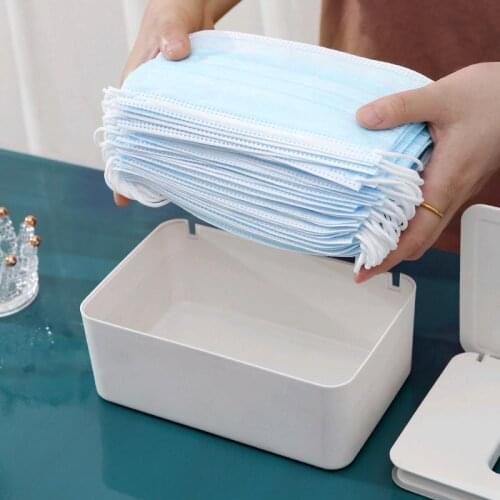Simple Japanese tissue box Dehumidification tissue box Desktop with cover Dust mask Face towel Storage box