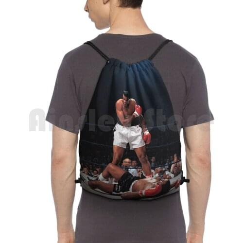 Muhammed Ali Knock Out Backpack Drawstring Bag Riding Climbing Gym Bag Ali Boxer Boxing Fight Knockout Muhammed Ali Sonny
