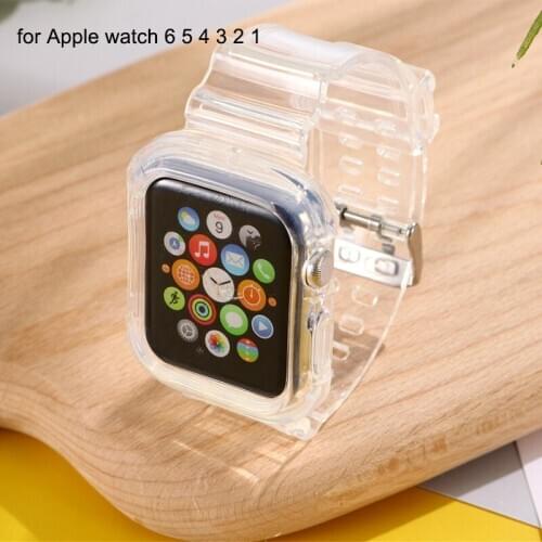 Wrist-Sport Band for iwatch 6 5 4 3 2 1 Series Transparent Silicone Watch Band for Apple Watch 38/40mm 42/44mm Apple Wrist Belt