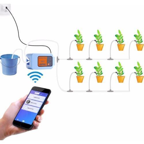 Mobile Phone Remote WIFI Control Drip Irrigation System Intelligent automatic watering device For Garden plant water pump timer