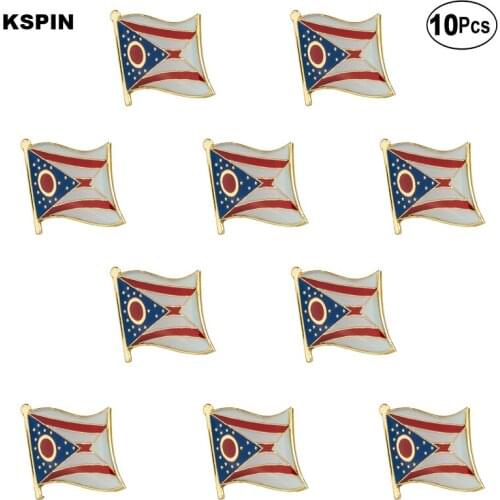 U.S.A Ohio State Lapel Pin Flag badge Brooch Pins Badges 10Pcs a Lot