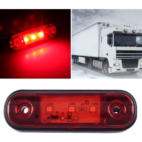 TNOOG 6 PCS Red Marker Light For Trailer Truck Pickup RV LED Side Marker Lamp DC10-30V 3 LED Signal Warning Light