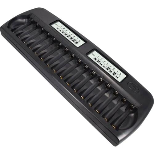 Palo 16 slots Fast Smart Charger LCD display Built-In IC Protection Intelligent Rapid Battery Charger for 1.2V AA AAA Ni-MH NiCd