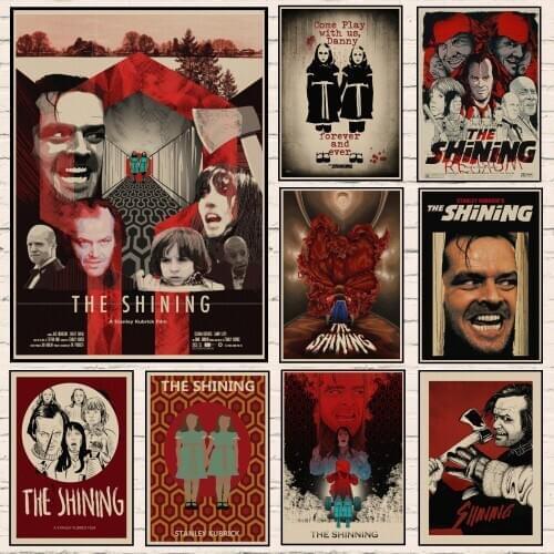 Vintage The Shining Horror Movie Poster Classic Terror Film Wall Posters for Home Room Bar Decor Wall Sticker House Decoration