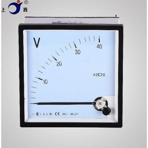 1Pcs 42C20-V DC Voltmeter Pointer Voltmeter 42L20 40V 120mmX120mm