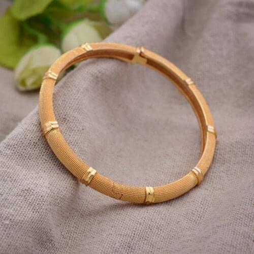 1Pcs/Lot Bangles 24K Ethiopian Arabia Gold Color for women Girl indian dubai African wedding Bangls Bracelet Party bridal Gift
