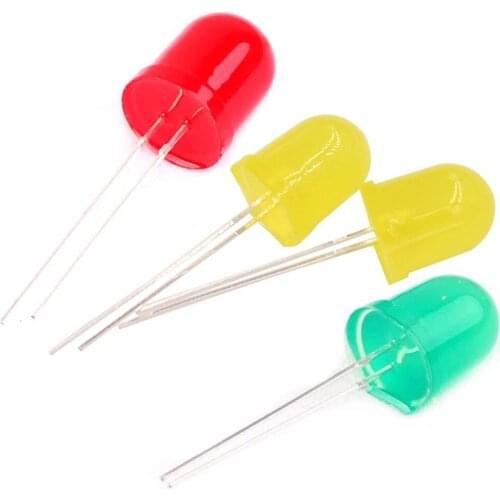 10PCS 8MM LED Red/Green/Yellow Light LED Round Head
