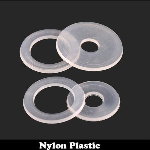 200pcs M4 M4*8.5*1 M4X8.5X1 Clear Nylon Plastic Plain Gasket Transparent Insulating Flat Washer