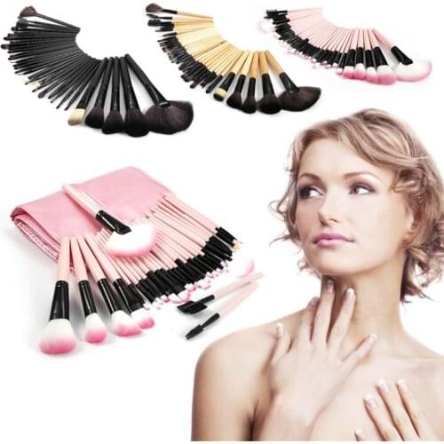 32pcs Make up Brush Set Foundation Cosmetics Contour Brushes Powder Lipsticks Shadows Makeup Brush Tools Kit + Pouch Bag