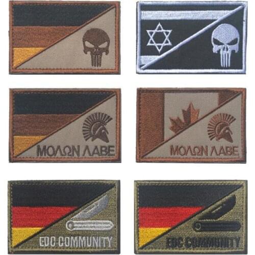 3d New/vintage German Flag + Spartan (Cloth label) Skull Embroidery Backpack Hat Clothing Accessories Badge Patches Patches