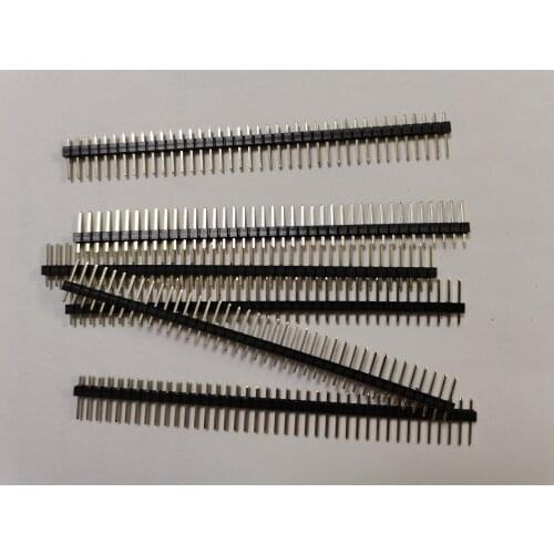50 pcs Gold-Plated 2.54mm Breakable Pin Header 1x40 40pin Male Single Row Strip