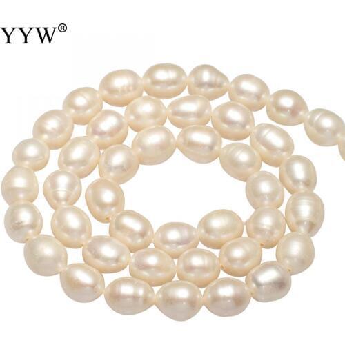 6/7/8/9mm Natural Freshwater Pearl Beads white Rice Pearl Loose Beads DIY Necklace Bracelat Earrings Jewelry Making Finding