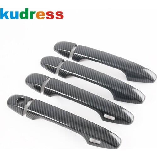 For Subaru Outback 2020 2021 2022 Carbon Fiber Side Door Handle Cover Trim Door Catch Glove Handle Frame Covers Car Styling 8pcs