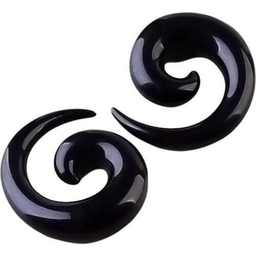 MODRSA 2pcs 1.6-20mm Acrylic Snail Ear Plug and Tunnels Spiral Taper Flesh Tunnel Ear Gauges Ear Stretcher Expander Body Jewelry