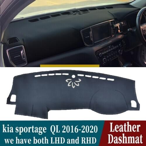 PU Leather Dashmat Dashboard Cover Mat Carpet Car-Styling accessories For kia sportage QL G4 2016 2017 2018 2019 2020 RHD