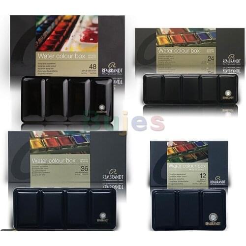 Terrence Rembrandt series watercolor paint 12 24 36 48 color solid watercolor paint metal boxed portable art supplies art paint