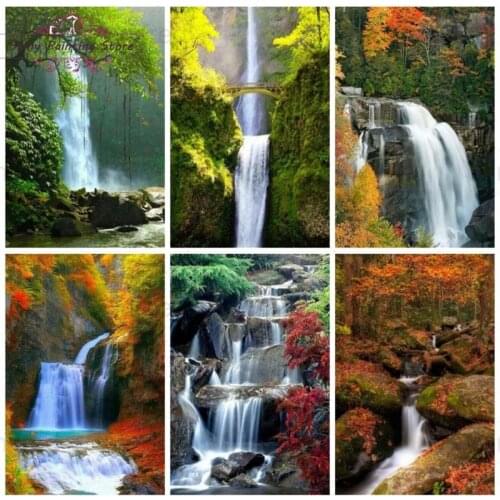5D Diamond Embroidery Mosaic Waterfall Landscape DIY Full Square Round Drill Diamond Painting Kit Handmade Gift Home Decoration