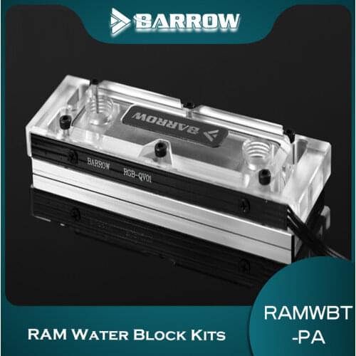 BARROW RAM Water Cooling Block 4 Channels With 2PCS Armor Memory Cooling Build Accessory , 5V 3PIN RAMWBT-PA